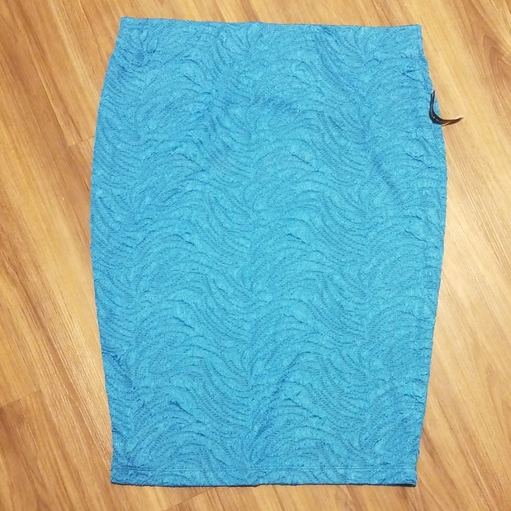 Blue pencil skirt